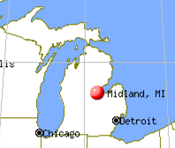 Midland Michigan map